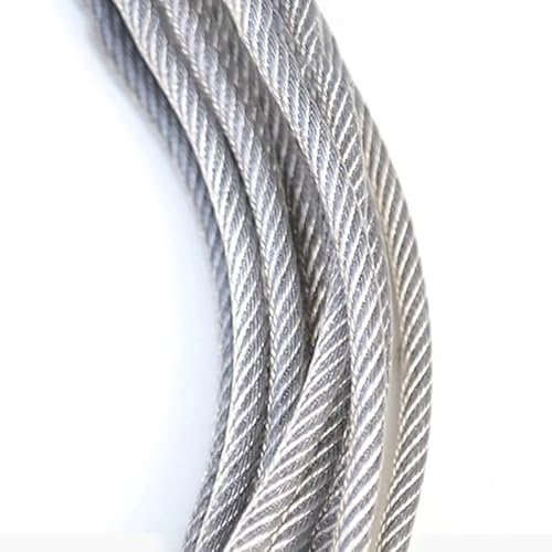 LCKKJHG Drahtseil 1/10 Meter 304 Edelstahl Durchmesser 0,6 mm – 5 mm Drahtseilkabel 7 x 7 PVC-Kunststoff beschichtet FüR Kletterpflanzen, Gardinen, Dekoration(1.5mm (10Meter))
