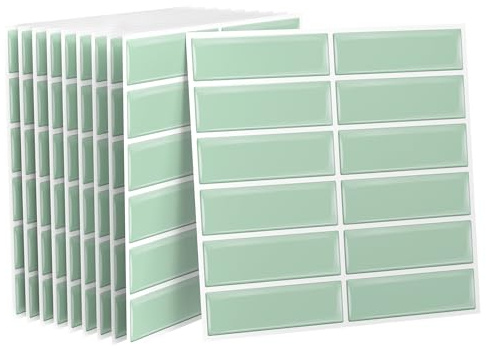 QEENTOE 10x 3D Fliesenaufkleber Rechteckige Fliesen Klebefliesen Küche Bad Rückwand Fliesen Küchenrückwand Selbstklebende Fliesensticker Backsplash-Fliesen Wasserdicht 30x30cm Fliesendekor - Grün