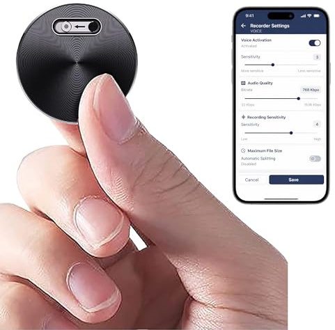 CleverTalk Q37 64GB Mini Grabadora de Voz con IA, Transcripcion Automatica y Traduccion 100+ Idiomas, Activacion por Voz, Reduccion Ruido HD, Configuracion por App, Compatible Android iPhone Mac PC
