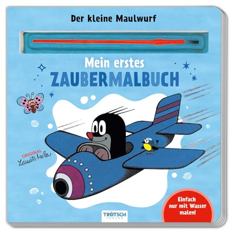 TRÖTSCH - Der kleine Maulwurf Malbuch mit Pinsel Mein erstes Zaubermalbuch (Ab 2 Jahren): Malbuch Ausmalbuch