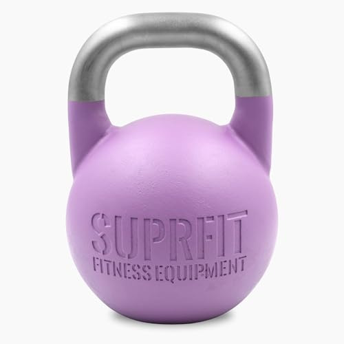 SUPRFIT – Pro Competition Kettlebells – genormte Wettkampf Kugelhantel aus massivem Stahleinzelguss für Kraft- & Crosstraining – mit Farbcodierung zur besseren Unterscheidung der Gewichte