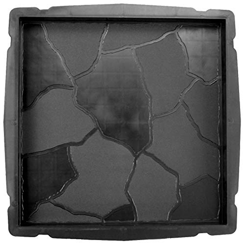 @tec Betonform Schalungsform Gießform Plastikformen für Beton, Pflastersteine, Terrassenplatten, Trittplatten, Bodenplatten und Gehwegplatten in Bruchsteinoptik/Naturstein für Garten 35x35x4 cm