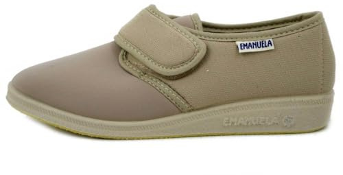EMANUELA 655 Beige Pantofole Donna Made in Italy Zeppa 3 cm Lavabili in Lavatrice 30 Gradi Tomaia con Strappo Elasticizzata Beige 35