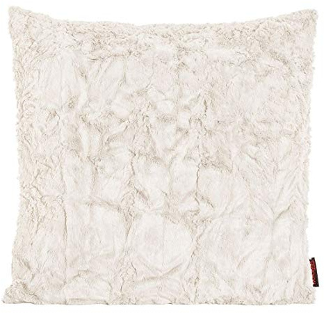 Magma Kissenhülle Fluffy - 50 x 50 cm - Plüsch Kissenhülle Felloptik - sehr flauschig und kuschelig - in vielen Farben, Farbe:Magma_beige_071
