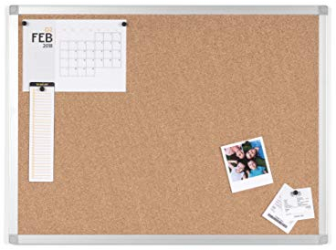 BoardsPlus Korktafel, 60 x 45 cm - Mit Aluminiumrahmen und Hochwertiger Naturkorkoberfläche, Pinnwand