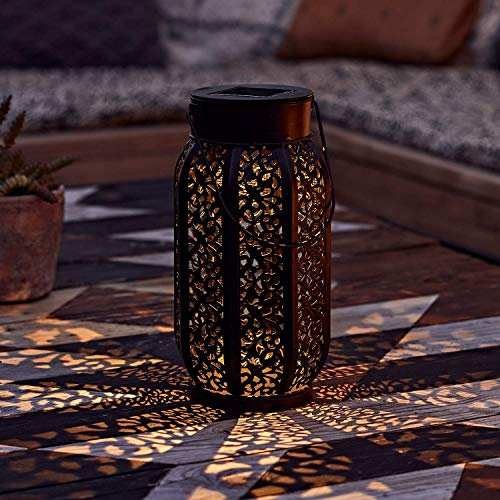 Lights4fun Marokkanische Solar Laterne mit warmweißer SMD LED 27,7cm