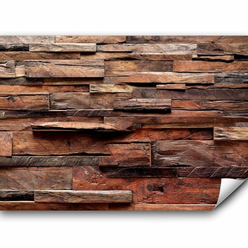 murando - Fototapete selbstklebend Holzoptik, 392x280 cm, Schlafzimmer | Selbstklebend ohne Kleister, Full HD Druck, ideal fürs Wohn- oder Schlafzimmer, schnelle Montage, lichtbeständig, geruchsfrei