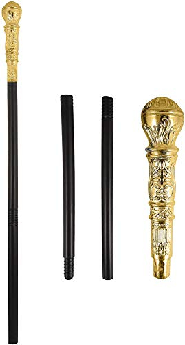 Canne de marche baroque avec poignée dorée pour Edelmann Marquis König Pimp