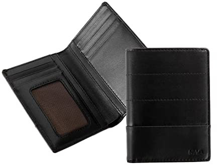 Nava Passenger da Uomo Pelle 7 Carta di Credito Portafoglio Verticale, Nero