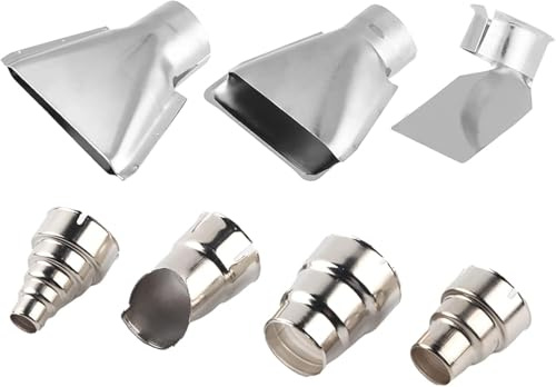 7pcs Hot Gun Nozzles Stainless, Heat Gun attachments Heat Gun nozzles Steel Hot Air Gun Accessories Tools Kit Repair Tool for 1500-2000W 35mm Hot Air Gun