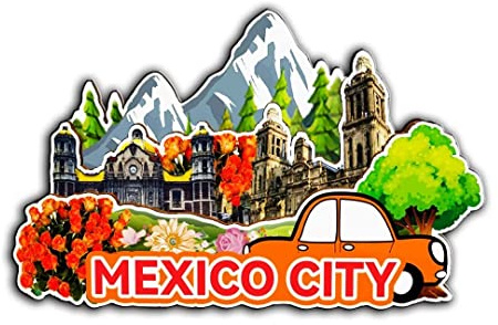 Mexiko-Stadt Mexiko Magnet Kühlschrankmagnet Holz 3D Sehenswürdigkeiten Reise Sammlerstück Souvenirs Dekoration handgefertigt -2303