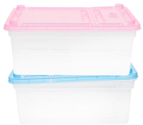 Reptile Breeding Tank 2pcs Reptile Feeding Box Snake Breeding Box Transparent Animal Habitat Cage for Bearded Dragon Lizard Spider Frog Scorpion Gecko Silkworm Snake Breeding Cage