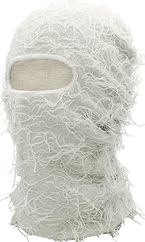XYIYI Masque de Ski à Cagoule Distressed Balaclava Facial Plein Visage Tricoté Balaclava Hiver Coupe Vent Chauffe Cou pour Femmes Hommes