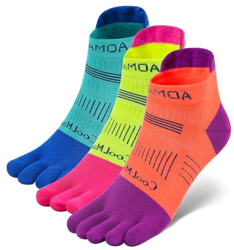 likloks Hommes/Femmes Chaussettes à Orteils CoolMax Haute Performance Athlétique Running Cinq-Doigts Sport Chaussettes Doux Respirant et Confortable, taille 44-47