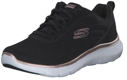 Skechers Dam Flex Appeal 5.0 New PathSneaker, Svart nät roséguld trim, 41 EU