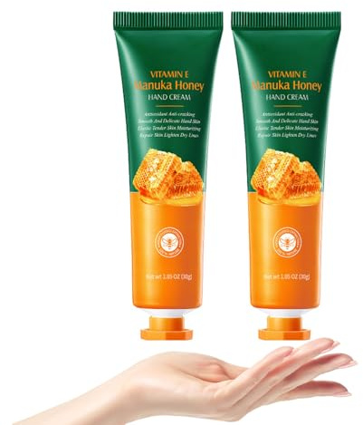 2 Pcs Vitamin E Manuka Honig Handcreme Hell Feuchtigkeitsspendend Anti-Riss Reparatur Glowing Anti-Aging Pflegende Handcreme Hautpflege