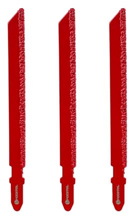 FOCSTOL Lame Scie Sauteuse Diamantée - 3 pièces 100mm Disque de Coupe avec Tige en T pour Fibre Verre Marbre Plastique Bois Grain 46