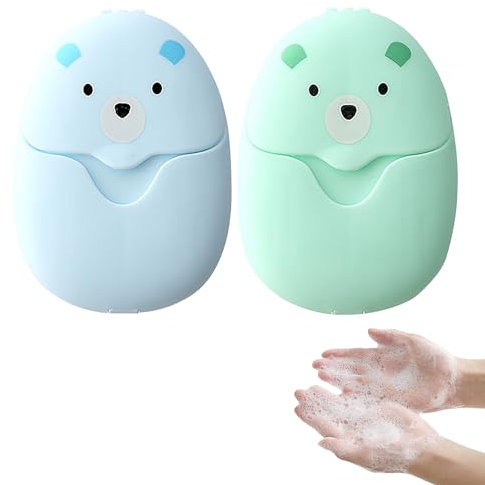 WOLMIK 2 Boxes (100 Pcs) Travel Soap Sheets Portable Soap Flakes Box Backpacking Essentials Disposable Travel Wash Hand Foaming Soap On The Go Camping Accessories Hiking Cleaning Products