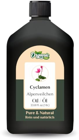 Organic Zing Olio per ciclamino (ciclamino persicum) | Olio essenziale puro e naturale per skincare, aroma e diffusori – 1000 ml/33,8 fl oz