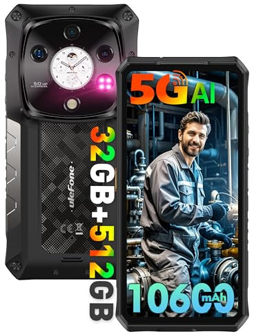Ulefone Armor 28 Pro Téléphone Portable Incassable 5G, 32Go+512Go/SD-2TB 10600mAh AI Smartphone Caméra 50MP + 64MP Vision Nocturne, 6,67 FHD+ 120Hz AMOLED+1,04 sous-écran 3-Slots/GPS/OTG/NFC Noir