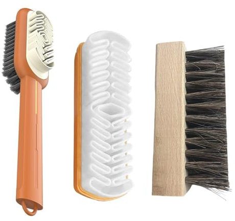 RELKLYU 3 Pièces Brosse À Chaussures, Pinceau De Nettoyage Multifonction, Outil De Soins Aux Chaussures, Outil D'Élimination Des Taches.