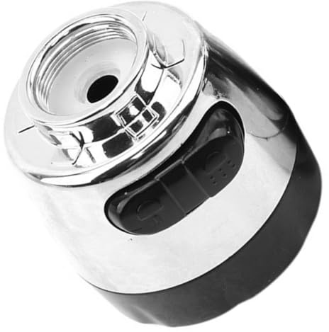 Aérateur de Robinet de Remplacement Noir Abs, Filtration | Design Anti Éclaboussures, Jet Orientable à 360 Degrés, Fonction Moussante, Cuisine et Salle de Bain
