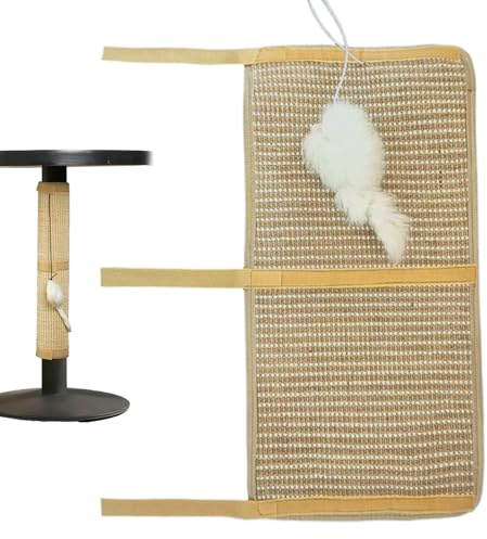 Soffskydd – 45 cm klösmatta för hem, lägenhet med klovårdsfunktion, omslagsskydd för användning inomhus, utomhus, vardagsrum, vävt naturtyg, beige, rullad enkel förvaring