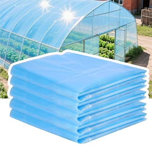 Láminas De Plástico De Polietileno, Película De Plástico Transparente, Película De Invernadero Po, Antienvejecimiento, Anti-uv, Antidesgarro, Para Invernaderos De Plástico Par(Size:5x10m（16.4x32.8ft）)