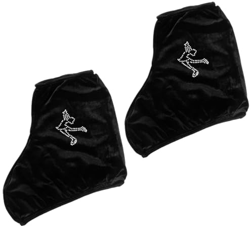 Lurrose Schlittschuh Cover 1 Paar Elastische Stiefelabdeckungen aus Polyester für Freizeit und Profi Eislaufen Schwarz Damen Herren