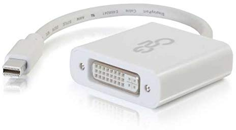 C2G Mini DisplayPort maschio a DVI-D Single Link femmina 4K Active Adapter White, Ultra HD MiniDP to DVI Compatible with Apple MacBook, Mac Mini, Mac Pro
