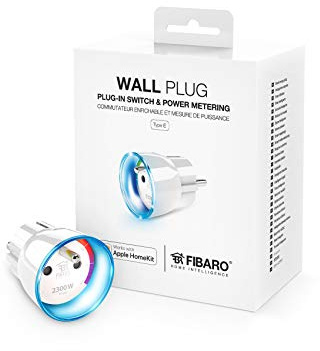FIBARO Home Kit Wall Plug / Smart Steckdose Plug mit Leistungsmessung Typ E, iOS Bluetooth und WiFi, HomeKit, FGBWHWPE-102