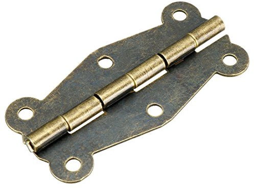 sourcing map 10 Stk. Antike Bronze Stoßscharniere Mini Scharnier Ersatz 2 | mit Schrauben, DE