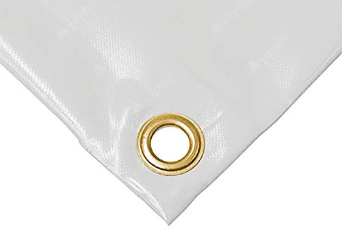 Bishop 610gsm Heavy Duty PVC Tarpaulins, made to measure (1.4m x 1.2m, White)