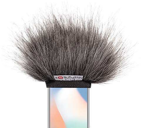 Gutmann Mikrofon Windschutz Fell für Apple iPhone 11/11 Pro / 11 Pro Max Grey Handgefertigt in Deutschland