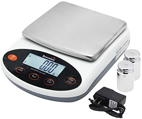 Bonvoisin Präzisionswaage, 0,01 g, 200–5000 g, analytisches Labor, elektronische Waage, wissenschaftliche Waage, 10 mg Lesbarkeit, kalibriert und direkt ablesbar (3000 g, 0,01 g)