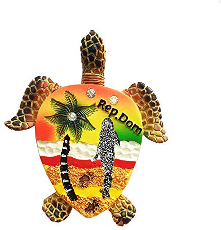 Rep.Dom 3D-Kühlschrankmagnet, Schildkröte, Souvenir, Geschenk, handgefertigt, Heim- und Küchendekoration, Dominikanische Kühlschrankmagnet-Kollektion
