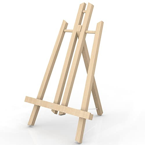 INTIRILIFE Tischstaffelei aus Buchenholz 22,5 x 40 cm - Klappbarer Bildhalter, Deko Foto-Ständer, Dreibeinige Sitzstaffelei platzsparend, Display Staffelei für Kinder, Stativ zum Zeichnen, Malen