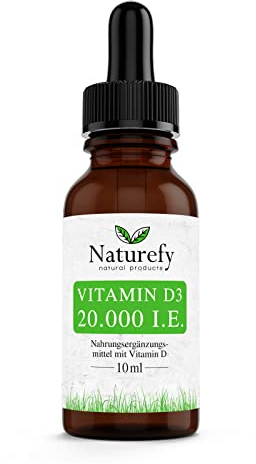 Vitamin D 20000 IE Tropfen - Vitamin D3 20.000 - vitamin d hochdosiert - 360 vegetarische Vit D Tropfen - Vitamin D3 aus Cholecalciferol