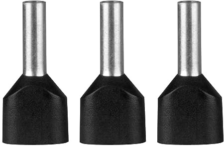 ERKO Cosses doubles 100 Pièces Embouts de Câblage, Section des fils 1.5 mm2 Longueur 8 mm cosses professionnelles en cuivre électro-zingué avec isolation en polyamide