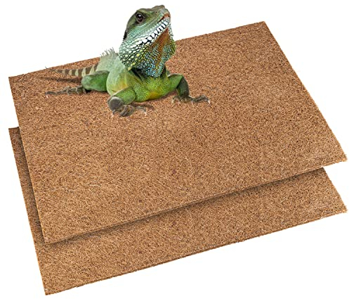 N Nagerteppich.de Reptilien Teppich für Terrarium 60x40 cm, 2er Set, Kokosmatte aus Kokosfaser ideal geeignet für Reptilien, Chamäleon, Schlange und Echsen im Terrarium als Bodenabdeckung