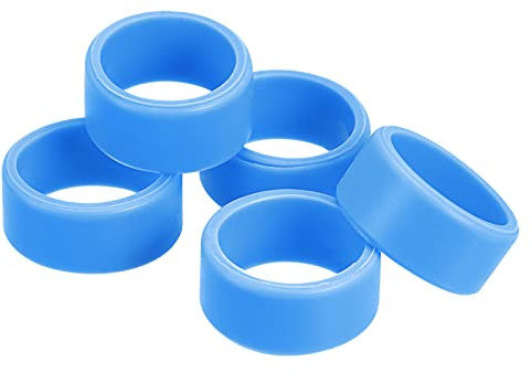 sourcing map Silikon-Gummibänder, rutschfest, 2,5 cm, Blau, für Geschenkpapier, Kordelwickel, Bündel, 5 Stück