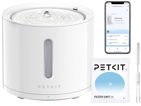 PETKIT Cat Water Fountain for Drinking, EVERSWEET SOLO 2, App Control Cat Fountain 2L, Ultra Quite Water Fountain for Cat with Filter/Smart LED Reminder/3 Working Mode, Separate Base for Safety