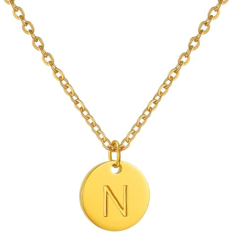 AFSTALR Damen Initialen Kette Buchstaben Anhänger Gold/Rosegold/Silber Kette mit Herzen Geburtstagsgeschenk für Mädchen