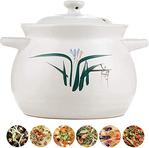 Casseruola con coperchi Casseruola Casseruola Casseruola Pentola Zuppa Stoviglie, Pentola per Stufato Sano A Fuoco Aperto in Ceramica (1650 ML)