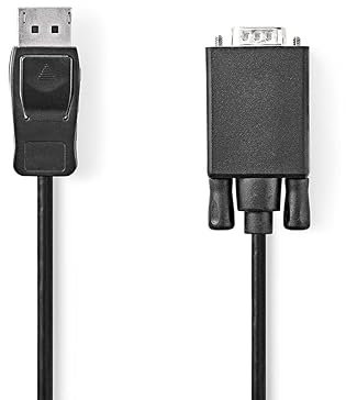 NEDIS Cable VGA | Conector DisplayPort | Conector VGA | Niquelado | Resolución máxima: 1080p | 2.00 m | Redondo | PVC | Negro | Bolsa de plástico
