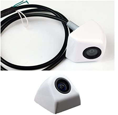 CGEAMDY Caméra de recul universelle HD 155° 720P étanche - Pour voiture, SUV, camping-car, remorque, caravane, camionnette, pick-up (blanc)