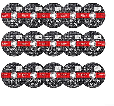 DAZZLEEX 15 Pezzi Disco da Taglio Circolare Disco da Taglio 76mm Disco da Taglio da 3 Pollici Disco Circolare in Resina Lama per Smerigliatrice Angolare