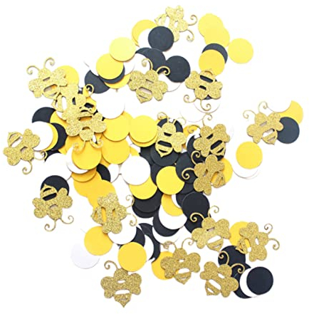 ifundom Streudeko Runder Papierschnipsel Cartoon-Bienen Motiv Hochzeitskonfetti Für Party-Dekoration Jubiläumskonfetti DIY Bastelprojekte