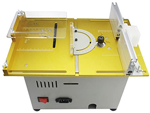 Utensili elettrici Mini Sega da tavolo Piccola mini tagliatrice per uso domestico Sega elettrica da tavolo Multifunzione 300 W ad alta potenza (Colore: Giallo, Dimensioni: 24 * 36 * 19 cm)