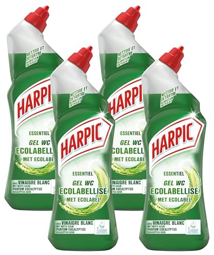 Harpic gel WC Ecologique au Vinaigre Blanc - Détartrant - Nettoyant WC 750 ml (Lot de 4)